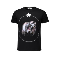 Givenchy, Heren T-Shirt, Zwart Monkeys