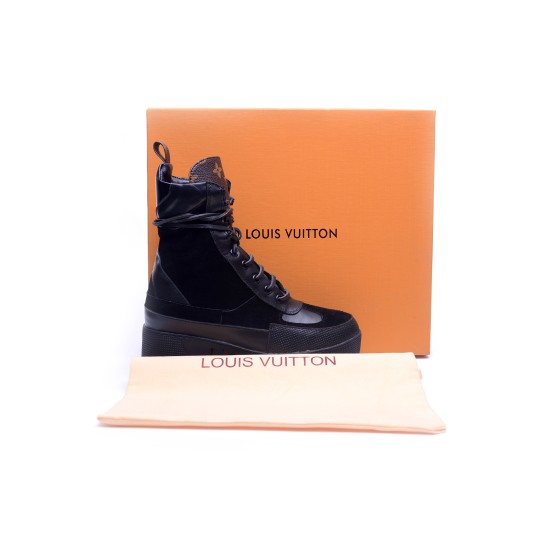 Louis Vuitton, Dames Boots, Zwart Suède