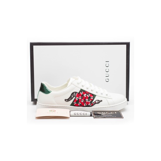 Gucci, Dames Sneakers, Wit Snake