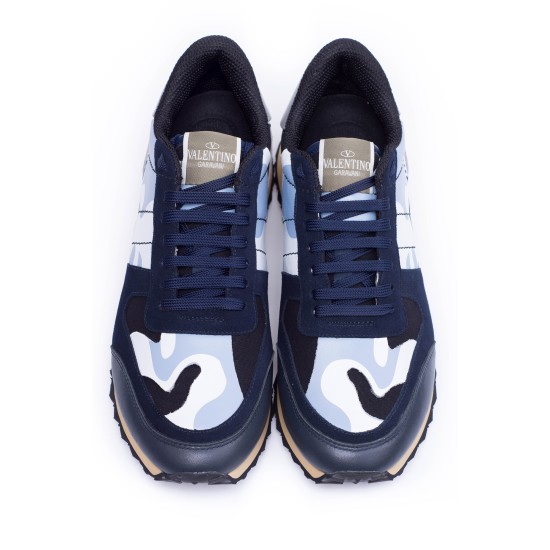 Valentino, Men's Garavani  Sneaker, Dark Blue Camouflage