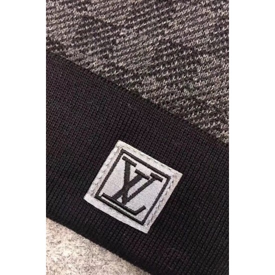 Louis Vuitton, Unisex, Scarf Hat Set, Black